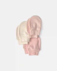 Baby Girl 3-Pack Mitts - Pink/Ivory
