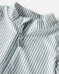 Baby Boy Recycled Long-Sleeve Rashguard Swimsuit in Stripes