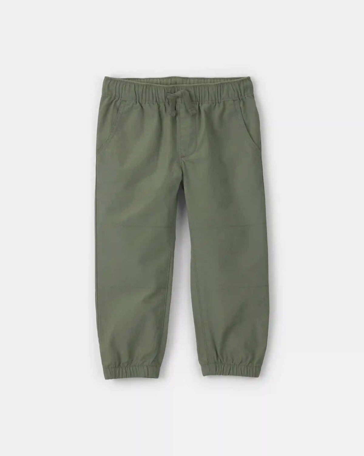 Toddler Boy Canvas Joggers - Olive Green
