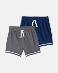 Toddler Boy 2-Pack Striped Mesh Active Shorts
