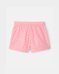 Girls Eyelet Shorts - Pink
