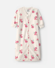 Baby Girl Floral Fleece Sleep Bag - Cream