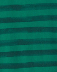 Toddler 1-Piece Striped Snowman 100% Cotton Snug Fit Footed Pajama - Green
