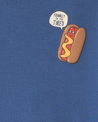 Boys 4-Piece Silly Food 100% Cotton Snug Fit Pajama Set - Blue