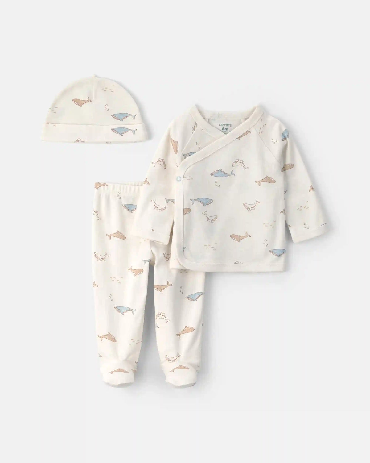 Baby 3-Piece Whale Long-Sleeve Top & Pant Set - Ivory