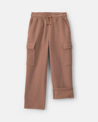 Boys Fleece Cargo Pants - Tan