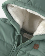 Toddler Recycled Teddy Fleece Hooded Puffer Jacket