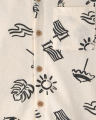 Boys 2-Piece Beach Button-Down Shirt & Short Set - Ivory