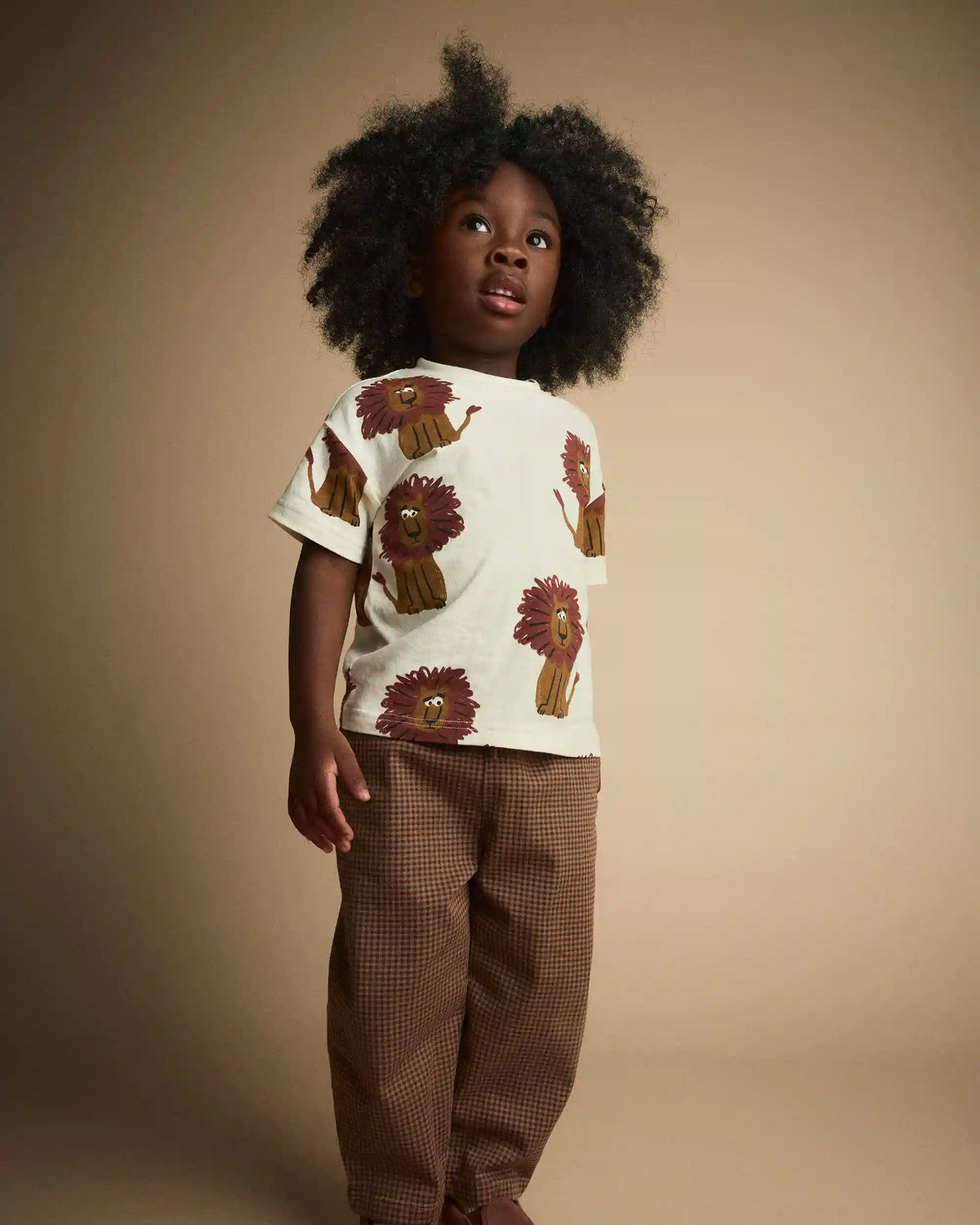 Toddler Relaxed Graphic Tee in Lion Print - Cream