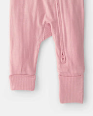 Baby Girl 2-Way Zip PurelySoft Sleep & Play Pajama - Pink