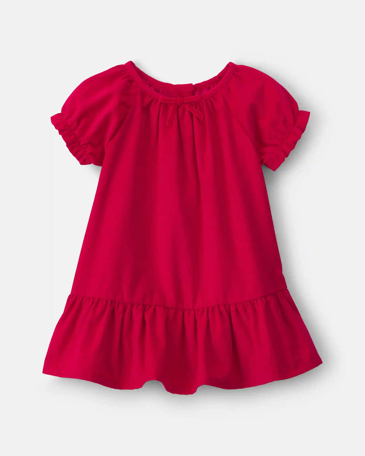 Baby Girl Corduroy Short-Sleeve Dress - Red