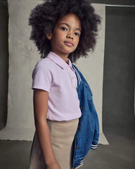 Girls Uniform Piqué Polo Shirt - Pink