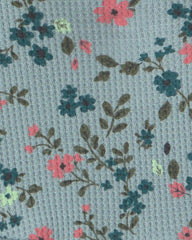 Baby Girl 3-Piece Floral Thermal Dress Set - Blue