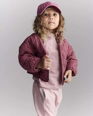 Toddler Girl Quilted Barn Jacket - Burgundy