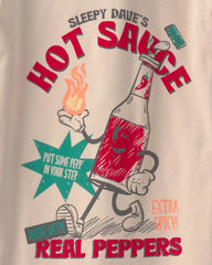 Boys Hot Sauce 100% Cotton Snug Fit 4-Piece Pajama Set - Tan/Green
