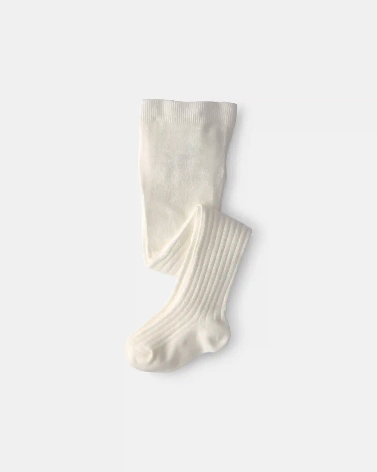 Girls Ribbed Tights - Ivory