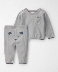 Baby 2-Piece Organic Cotton Sweater Knit Top & Pant Set