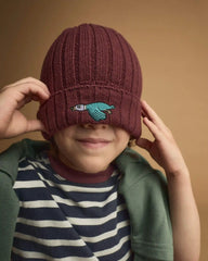 Toddler Duck Beanie - Burgundy
