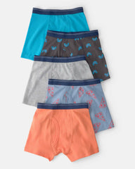 Boys 5-Pack Gamer Boxer Brief Underwear - Orange/Blue/Grey
