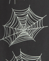 Boys Spider Web Halloween French Terry Joggers - Black