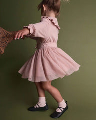 Toddler Girl Peter Pan Collar Top - Blush