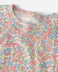 Baby Girl 2-Piece Organic Cotton Ribbed Pajama Set in Spring Floral Print