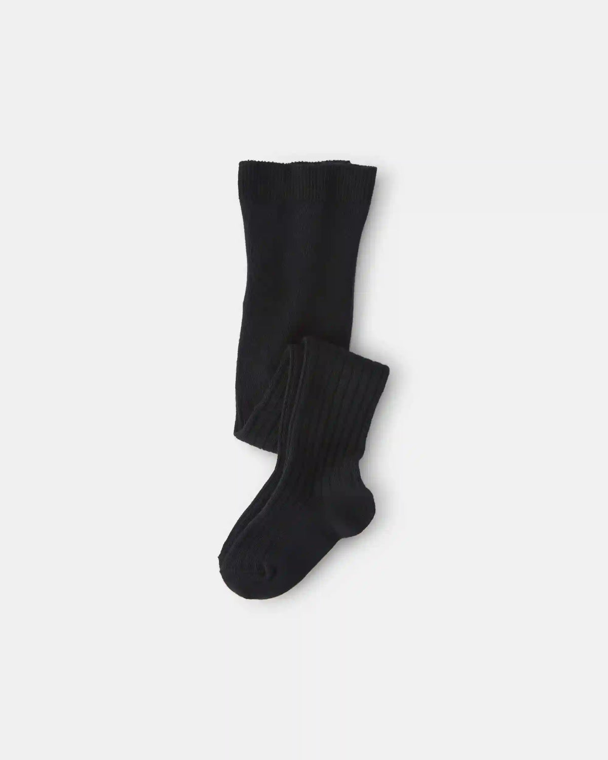 Toddler Girl Ribbed Tights - Black