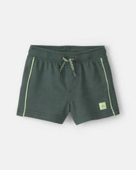 Baby Boy French Terry Shorts - Olive Green