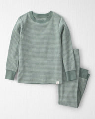 Toddler 2-Piece Organic Cotton Ribbed Pajamas in Stripes