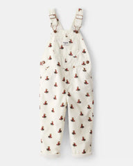 Toddler Bear Corduroy Overalls - Cream