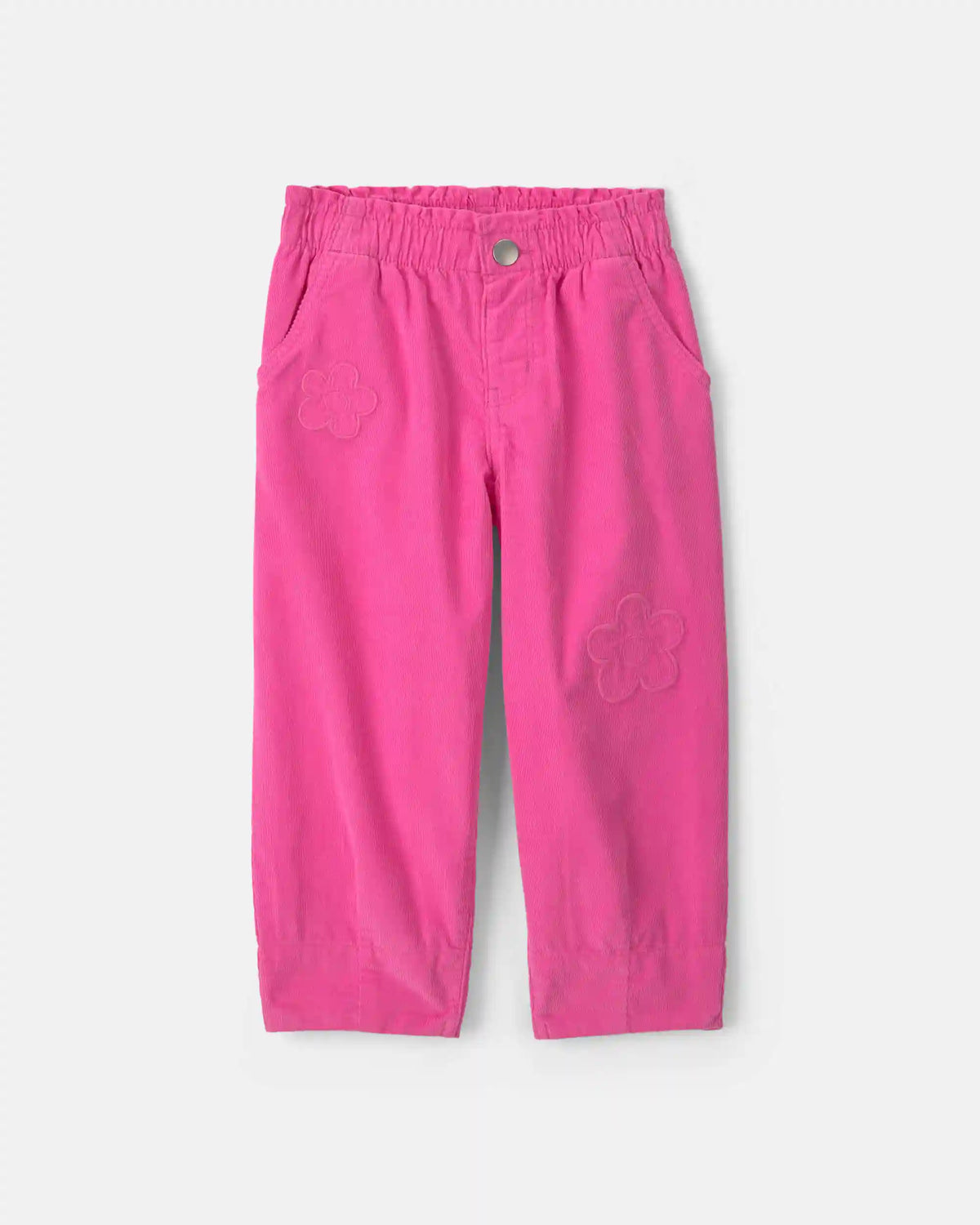 Toddler Girl Flower Corduroy Pull-On Pants - Pink