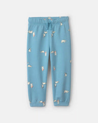 Toddler Boy 2-Piece Polar Bear Fleece Hoodie Top & Pant Set - Grey/Blue