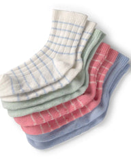 Toddler 4-Pack Slip Resistant Socks Made with Organic Cotton in Stripes