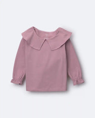 Toddler Girl Peter Pan Collar Top - Mauve