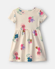 Toddler Girl Floral Short-Sleeve Dress - Cream