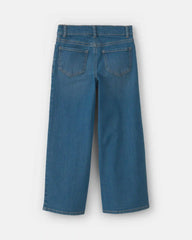 Girls Cropped Wide-Leg Jeans - Medium Wash