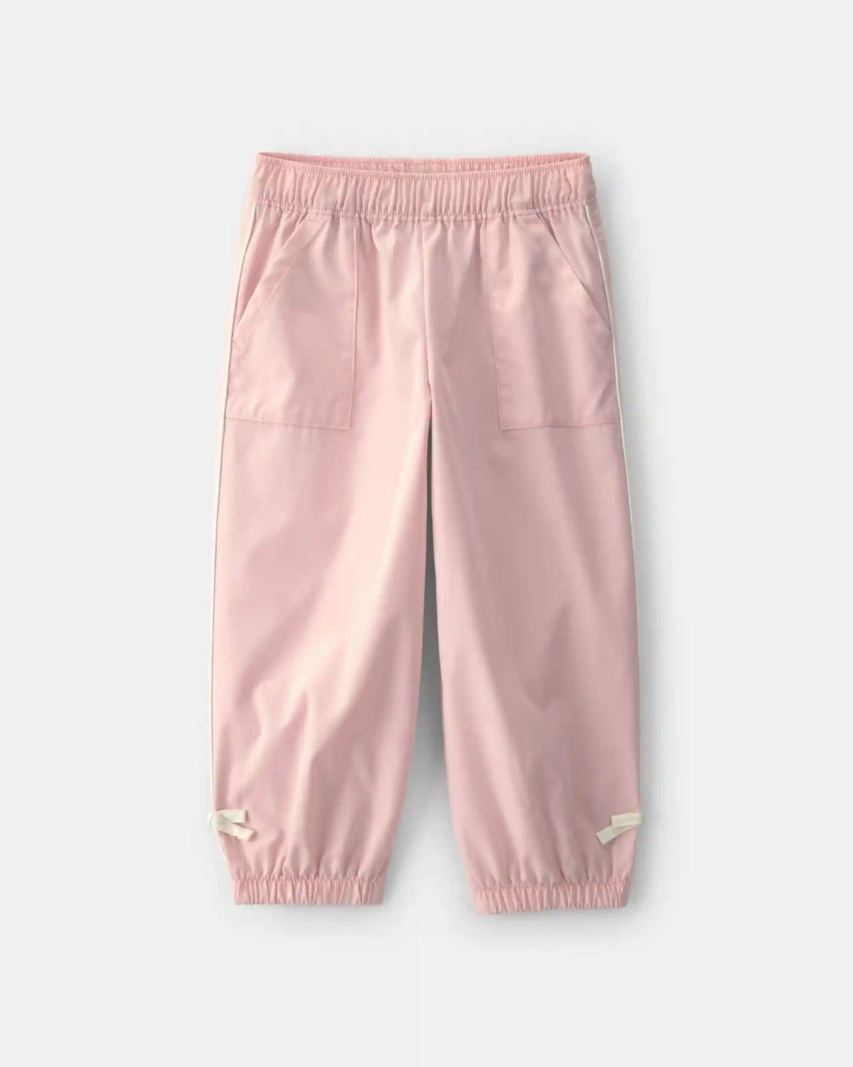 Toddler Girl Bow-Cuff Poplin Joggers - Pink