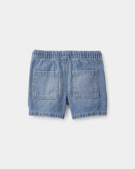 Baby Boy Denim Drawstring Shorts - Light Wash