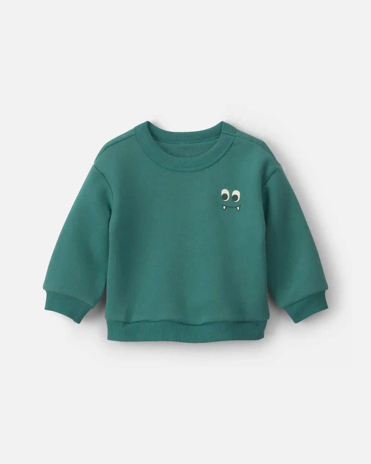 Baby Boy Monster Fleece Pullover Sweatshirt - Green