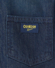 Toddler Boy Plaid Denim Jacket - Dark Wash