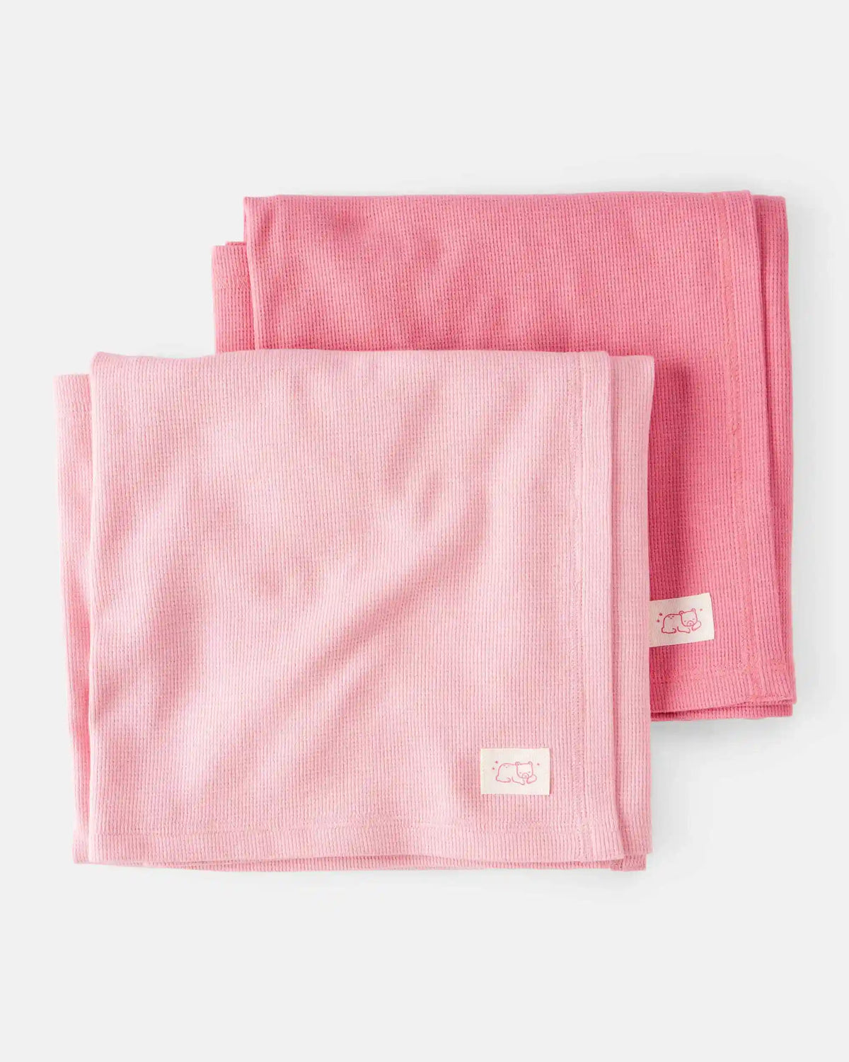 Baby Girl 2-Pack Waffle Knit Blankets - Pink
