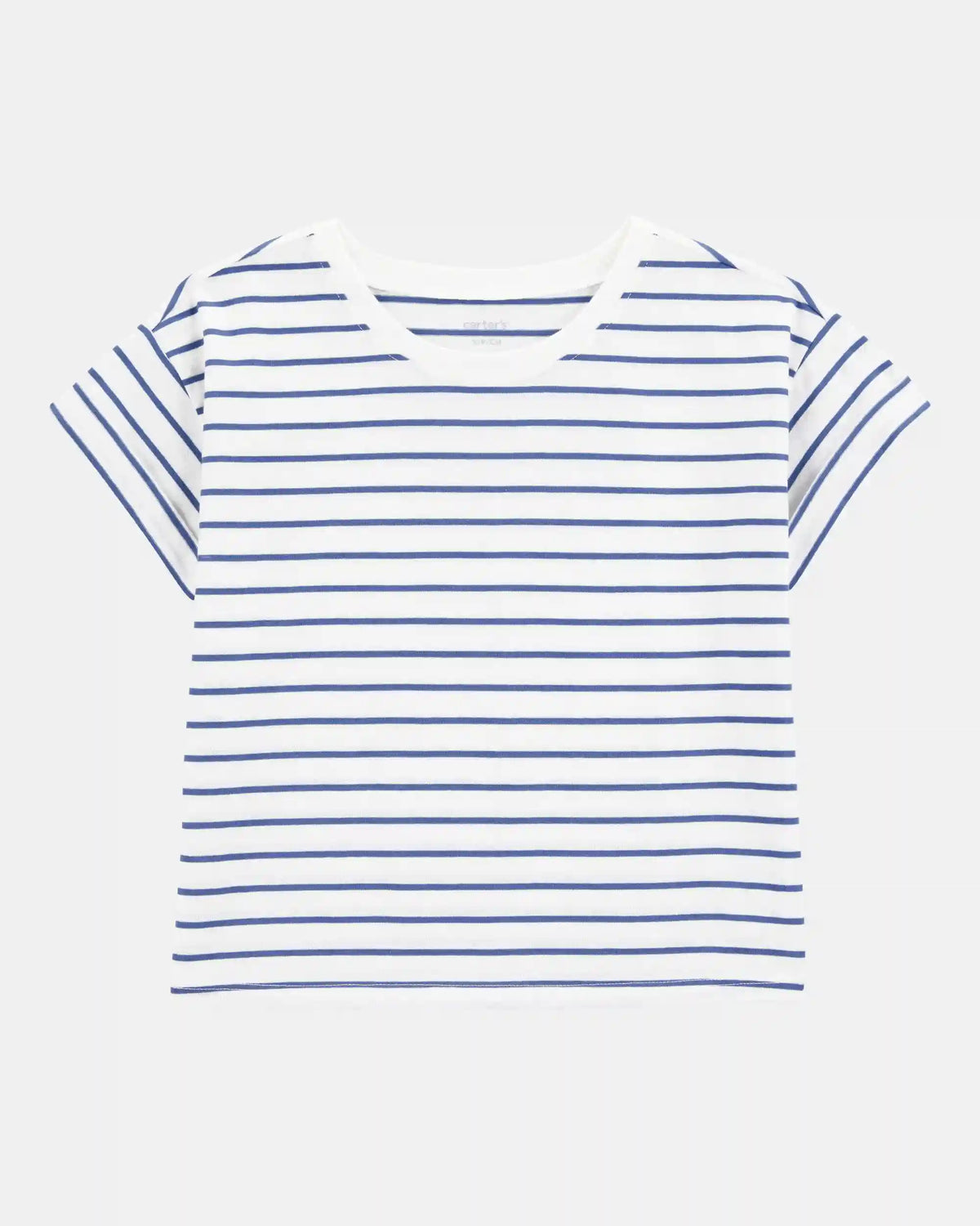 Kid Striped Short-Sleeve Fashion Top - Navy