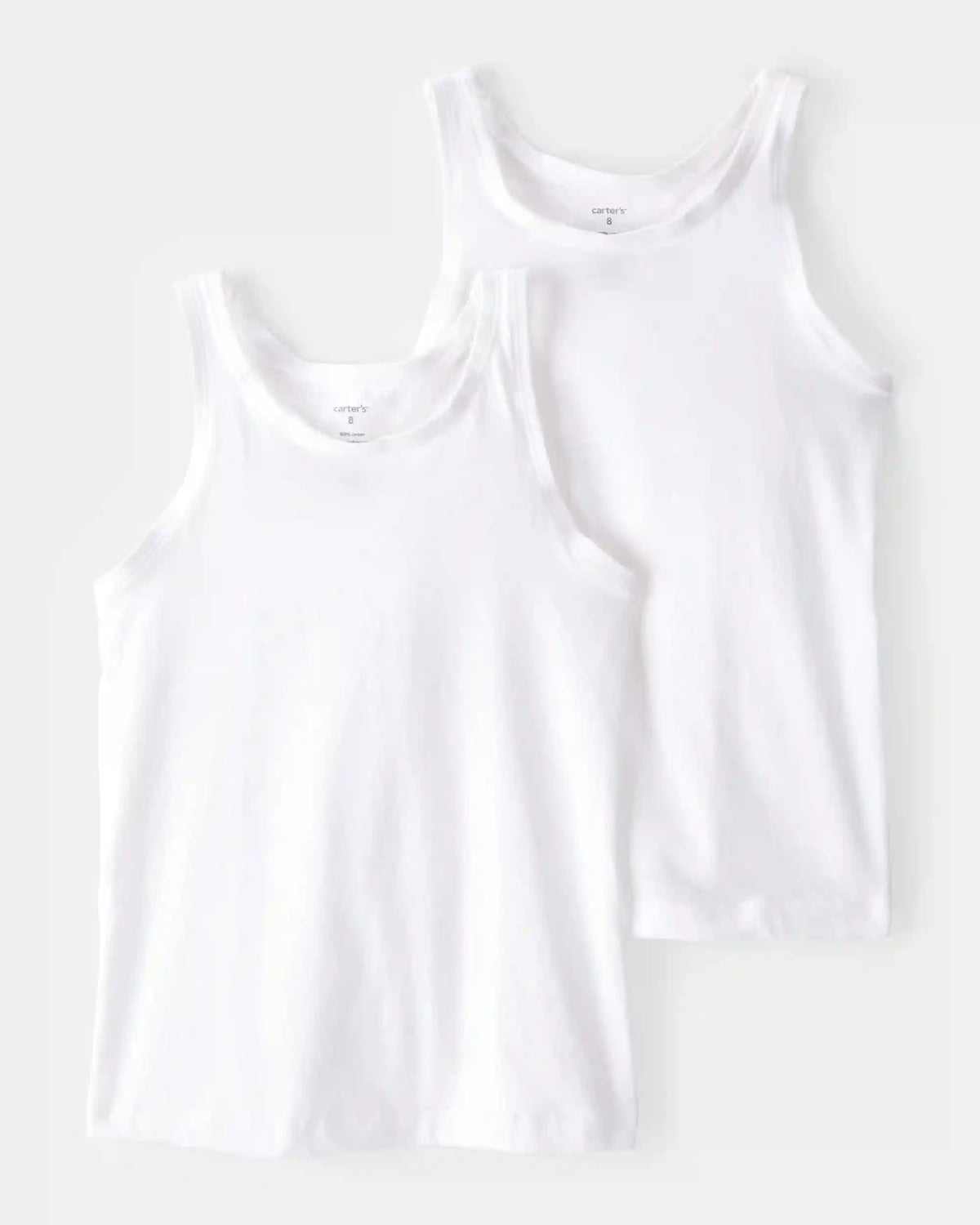 Girls 2-Pack Tank Undershirts - White