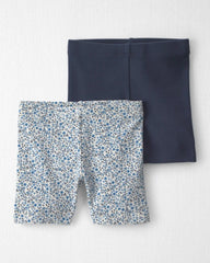 Toddler Girl 2-Pack Organic Cotton Ribbed Pedal  Shorts