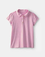 Girls 3-Pack Uniform Polo Shirts - Pink