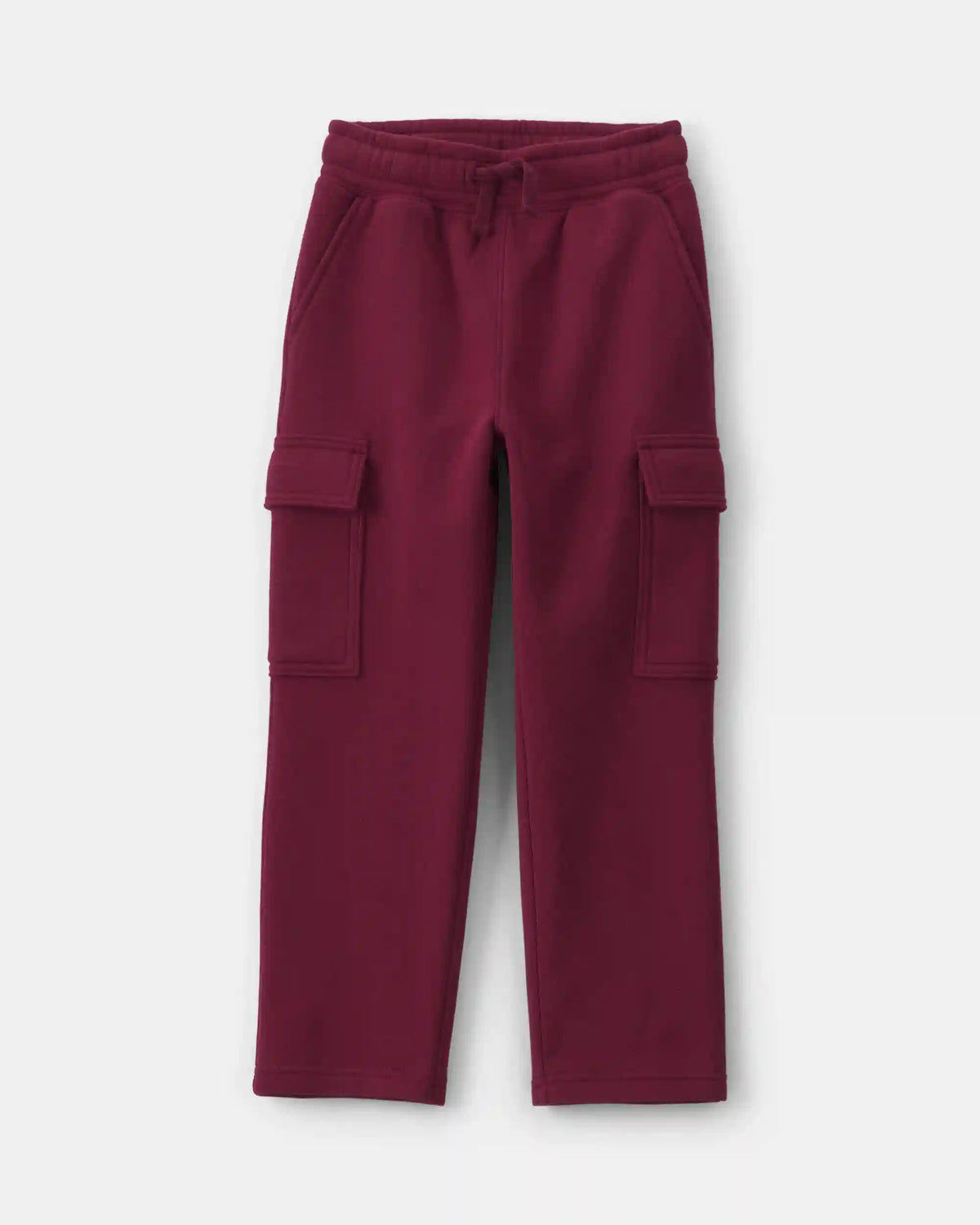 Boys Fleece Cargo Pants - Burgundy