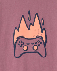 Boys Game Controller Graphic Tee - Red