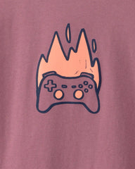 Boys Game Controller Long-Sleeve Graphic Tee - Red