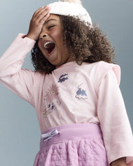 Toddler Girl Skiing Squish Long-Sleeve Top - Light Pink