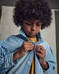Boys Hickory Button-Down Shirt - Blue